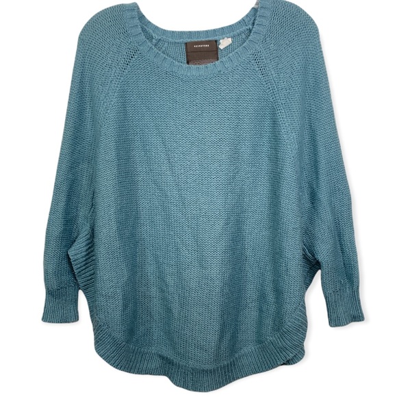 Anthropologie Sweaters - Anthropologie Guinevere Blue Wool Blend Poncho Sweater Size Small